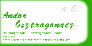 andor osztrogonacz business card